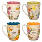 Floral Scripture Coffee & Tea Mug Set