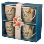 Floral Scripture Coffee & Tea Mug Set