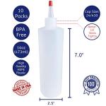 16oz Refillable Plastic Squeeze Bottles - Pack of 10