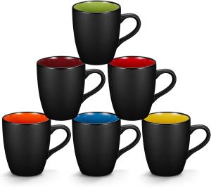 Set of 6 Ceramic 16 Ounce Coffee Mugs