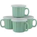 Turquoise 16oz Soup Mugs Set of 4 with Lids