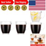 Bodum Bistro Coffee Mug Set, 12 oz, Clear