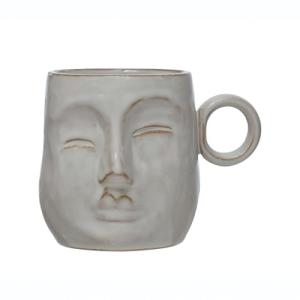 Bloomingville Cream Stoneware Face Mug