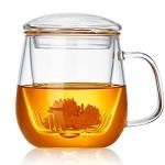 DOPUDO Clear Glass Tea Cup with Infuser