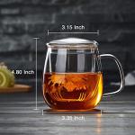 DOPUDO Clear Glass Tea Cup with Infuser