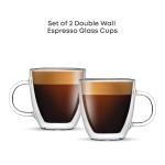 JoyJolt Double Wall Insulated Espresso Mugs - Set of 2