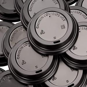 Anti-Spill Black Dome Lids for Coffee Cups