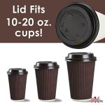 Anti-Spill Black Dome Lids for Coffee Cups