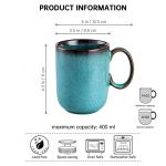 Teal Ceramic Coffee Mugs Set of 4