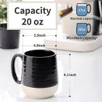 Large 20 oz Black Ceramic Coffee Mug