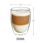 Set of 4 Insulated Glass Coffee Mugs