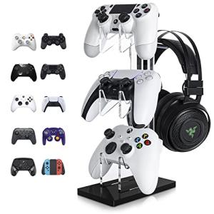 Universal Gaming Controller and Headset Stand (Black)