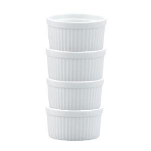 HIC Kitchen 10-Oz Porcelain Souffle Ramekin Set