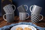Set of 6 Black and White Geometric Mugs