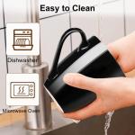 Black Ceramic Coffee Mug Set of 2, 12 Oz