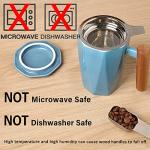 Turquoise Ceramic Tea Infuser Mug with Lid