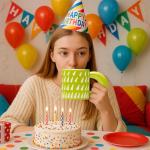 Cute Colorful Coffee Mug with Big Handle 11oz