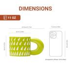 Cute Colorful Coffee Mug with Big Handle 11oz