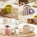 Cute Colorful Coffee Mug with Big Handle 11oz