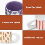 Cute Colorful Coffee Mug with Big Handle 11oz
