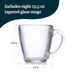 Libbey Clear Glass Coffee Mug Set of 8