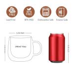 10oz Double Walled Glass Coffee Mugs - 2-Pack