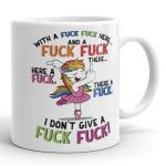Funny Unicorn Coffee Mug - I Don't Care 15oz