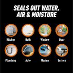 Gorilla Waterproof Silicone Sealant - 10oz Cartridge