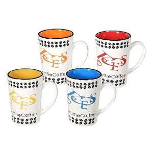 Colorful 16oz Ceramic Coffee Mug Set - 4 Pack