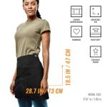 Half Apron with Leather Straps - Deep Black