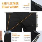 Half Apron with Leather Straps - Deep Black
