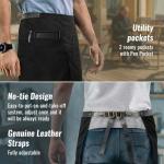 Half Apron with Leather Straps - Deep Black