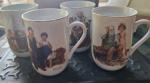 Norman Rockwell Vintage 1982 Coffee Mugs Set