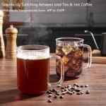 Set of 2 Large 20 oz Glass Coffee Mugs