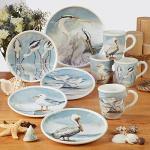 Coastal Shorebird Ceramic Mugs Set of 4