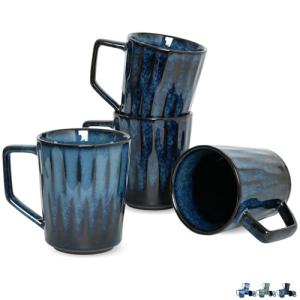 Bosmarlin 15 Oz Ceramic Coffee Mug Set of 4