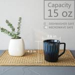 Bosmarlin 15 Oz Ceramic Coffee Mug Set of 4