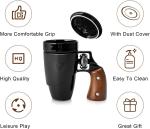 Pukomc Revolver 16oz Ceramic Coffee Mug with Lid