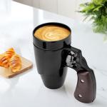Pukomc Revolver 16oz Ceramic Coffee Mug with Lid