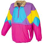 Retro Neon Windbreaker Reversible Pullover Jacket