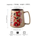 24oz Handmade Ceramic Coffee Mug with Big Handle