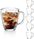 Set of 6 Premium Glass Coffee Mugs