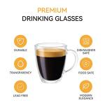 Set of 6 Premium Glass Coffee Mugs