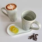20 OZ Grey Marble Ceramic Coffee Mugs Set