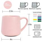 Bosmarlin 18 oz Pink Glossy Ceramic Coffee Mug