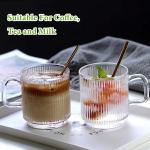 2 Pack Clear Glass Coffee Mugs with Spoons