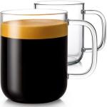 Set of 2 Extra Large Clear Glass Mugs