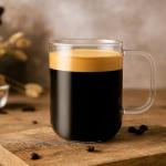 Set of 2 Extra Large Clear Glass Mugs