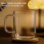 Set of 2 Extra Large Clear Glass Mugs