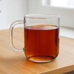 Set of 2 Extra Large Clear Glass Mugs